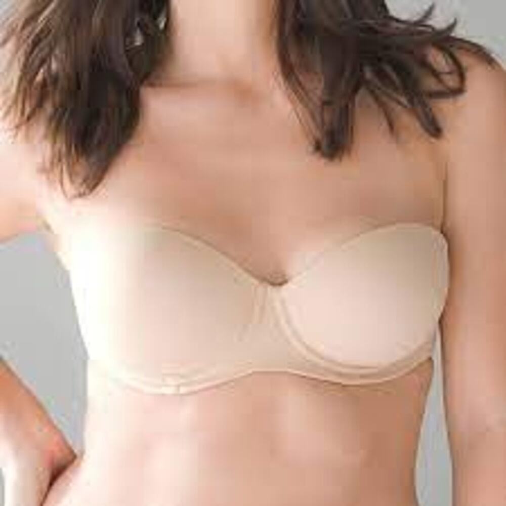 SOMA Nude Strapless Silicon Lined Bra Molded Cups 36DD
